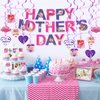 37 Pieces Floral Mother’s Day Party Decoration Supplies Set, 1 HAPPY Mother’s Day Banner, 12 Hanging Swirls, 24 Cupcake Toppers for Mother’s Birthday Party Decorations Favors