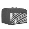 Yarwo 2 Slice Toaster Cover with Pockets and Top Handle, Nylon Toaster Cover Fits for Most Standard 2 slice Toasters, Gray with Grid