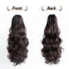 StrRid Pony Tail Hair Extainson, Ponytail Extension Claw Clip in Hair Extensions Ponytail 16" Wavy Ponytail Wig Curly Synthetic Fake Hair Daily londe Hair Pieces for Women 6 oz-Darkest Brown