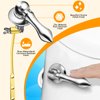 Boltigen Universal Front Angle Mount Toilet Handle, Chrome Finish Toilet Tank Flush Handle Lever, Toilet Trip Lever Handle Replacement Kit with 1pc Stainless Steel Flapper Chain
