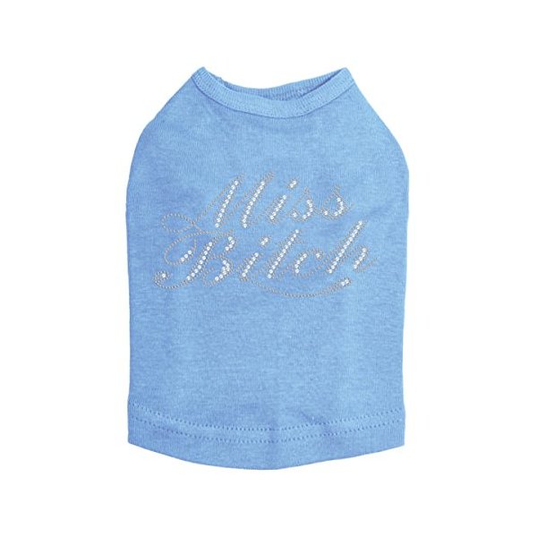 Miss Bitch (Rhinestone) Dog Shirt 4XL Blue