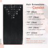Ukira Clip in Hair Extensions Real Human Hair, Jet Black Hair Extensions Clip in Human Hair 16 Inch 120g, Natural Straight Seamless Remy Human Hair Extensions Clip ins for Black Women