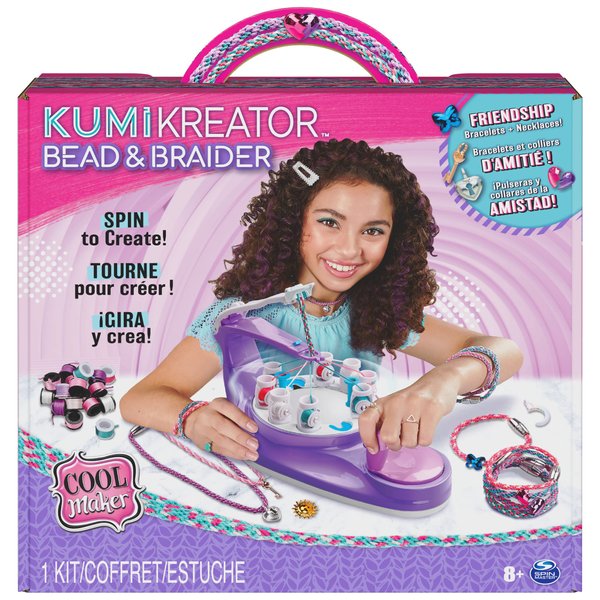 Cool Maker, KumiKreator Bead & Braider Friendship Necklace & Bracelet Making Kit, DIY Arts & Crafts Christmas Gifts for Kids Ages 8 and up