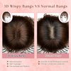 Clip in Bangs 100% Human Hair Extensions 360° Cover Clip on Bangs Real Human Hair for Women Fake Bangs for Daily Wear (Medium Brown)