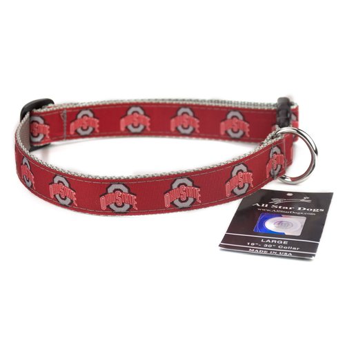 Ohio State Buckeyes Ribbon Dog Collar - Medium