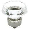 Cosmas 10 Pack 5268SN-C Satin Nickel Cabinet Hardware Knob with Clear Glass - 1-5/16" Diameter