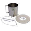 Stainless Steel Enema Bucket 1.5 Quart, Ideal for Home Coffee Enema with Platinum Cured Medical Grade Silicone Hose