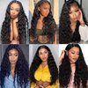 AUOCATTAIL Deep Wave Lace Front Wigs Hair 13x4 Pre Plucked 180 Density Deep Part Curly Wigs Simulation Human Hair for Black Women (30 Inch)