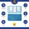Microfiber Reusable Mop Pad | Durable Machine Washable Mop Pads | Reusable Floor Mop Pad | Swiffer Compatible Dry Mop Pads (6 Pack)
