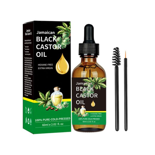 EBVitCnat Jamaican Black Castor Oil, Organic Castor Oil for Hair Growth, Cold Press Unrefined Glass Bottle Body Massage Oil