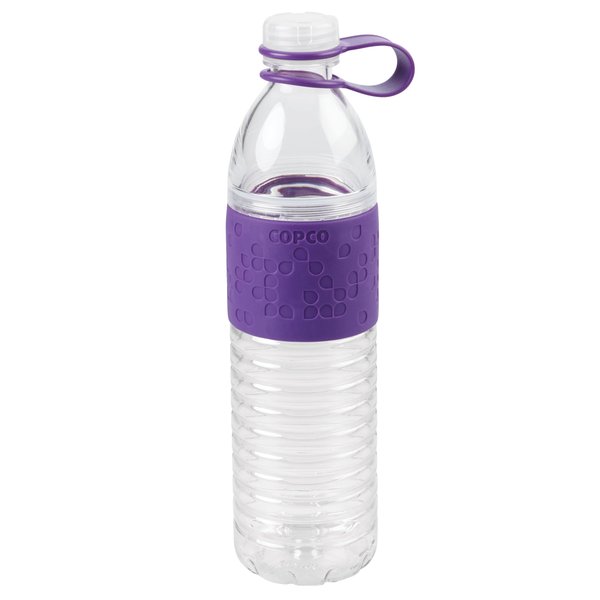 Copco Hydra Reusable Tritan Water Bottle with Spill Resistant Lid and Non-Slip Sleeve, 20-Ounce, Purple