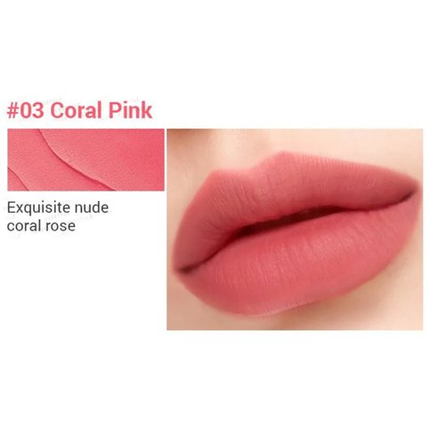 Generic MACQUEEN Air Kiss Matte Lipstick, Smooth Matte Finish, Smudge-Proof Formula, Liquid Lip Color, Coral Pink