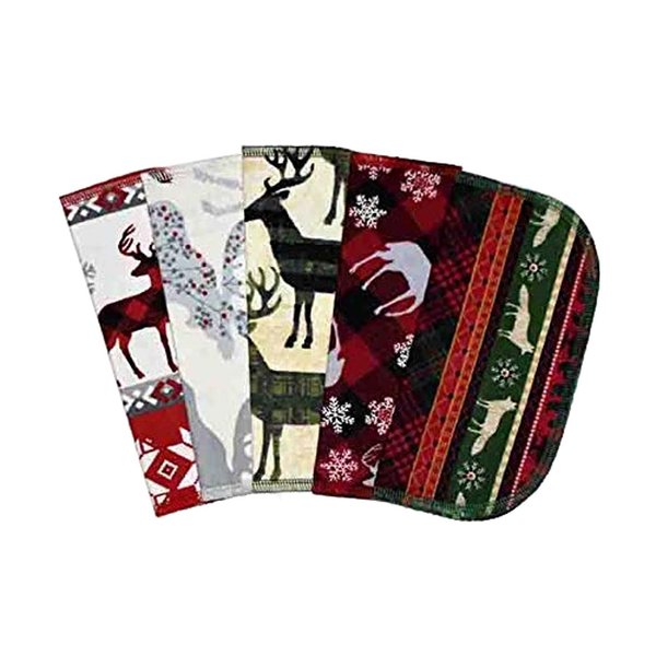 2 Ply Winter Lodging, Set Napkins 8x8 inches 5 Pack - Little Wipes (R) Flannel - Proudly Made in the USA!