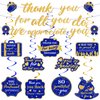 We Appreciate You Decorations Navy Blue Gold Thank You Banner Appreciate Hanging Swirls Thank You For All You Do Decor for Teacher Doctor Nurse Employee Staff Graduation Appreciation Party Supplies