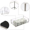 Sumnacon Bathroom Guest Towel Holder - Rectangle Glass Napkin Holder for Guest Hand Towels Paper Napkins, Decorative Napkin Holder Tray for Bathroom Vanity Toilet Tank Table Kitchen Countertop,Silver