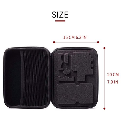 TEKCAM Action Camera Carrying Case Protective Storage Bag Compatible with Gopro Hero 12 11 10 9 8 7/AKASO EK7000/Brave 4/Brave 7 LE/Brave 8/APEMAN/APEXCAM/Dragon Touch Action Camera (Medium)