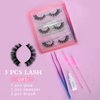 Juntun D Curl Russian Strip lashes,Fluffy D Curly Strip Lashes,Cat Eye Style Strip False Eyelashes Set of Lash Extensions Look,Full Volume DD Curl Russian Lashes made from Premium Quality Faux Mink