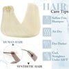 RUNATURE Clip in Blonde Hair Extensions Real Human Hair Platinum Blonde Clip on Hair Exensions Double Weft 22 Inch Long Hair Extensions Clip on Human Hair 120g 7Pcs