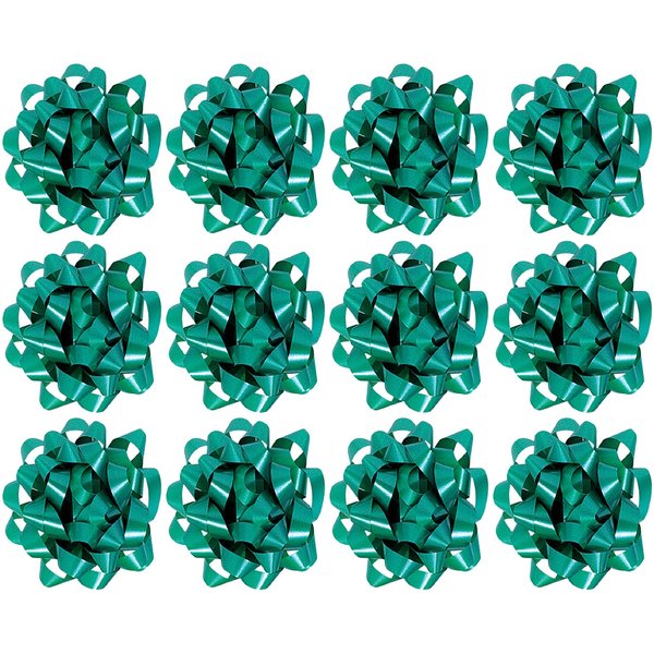 The Gift Wrap Company Decorative Confetti Gift Bows, Medium, Green, pack of 12