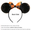 CHuangQi Mouse Ears Headband with Shiny Bow, Double-sided Sequins Glitter Hair Band, for Birthday Party Celebration & Event (XC29)