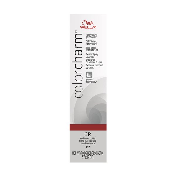COLORCHARM Permanent Gel, Hair Color for Gray Coverage, 6R Red Terra Cotta