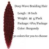 Ocean Wave Crochet Hair 18" 6 Packs Curly Deep Wave braiding hair Extensions Long Water Wave Twist Crochet Braids Hair for Women Synthetic Braid Hair(18 inch, Burgundy)