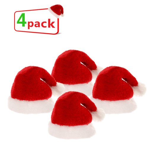 4 Pieces Dog Santa Hat Christmas Pet Hats Pet Costumes for Dogs Cats Christmas Supplies