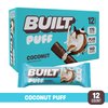 Built Protein Bars, Coconut Marshmallow Puff, 12 count, Protein Snacks with 17g of Protein, Collagen, Gluten Free, Chocolate Protein Bar, 140 calories & 6g sugar, Perfect On The Go Protein Snack