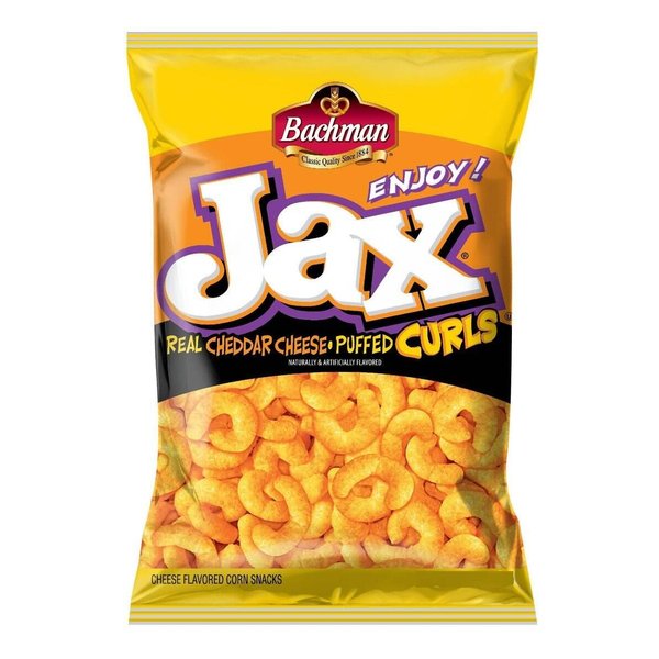 Bachman Jax Cheddar Cheese Puffed Curls 8.5 Oz Bags (3 Bags)