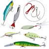 Fishing Treble Hooks Kit, 180pcs Red Treble Hooks Sharp Round Bend High Carbon Steel Fish Hooks Strong Barbed Hooks with Split Rings Stainless Steel for Lures Baits Saltwater Freshwater Fishing