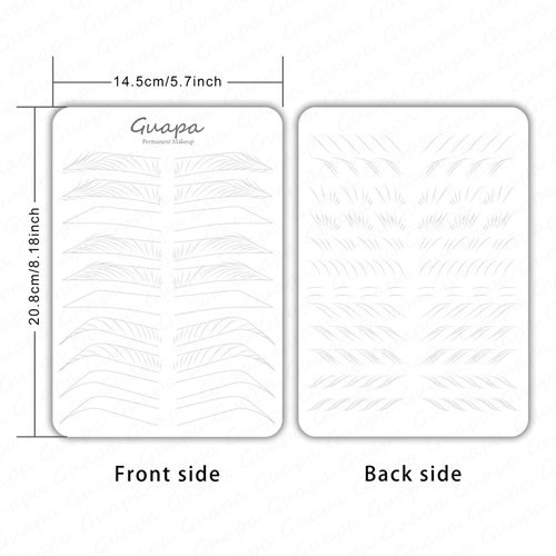 3 pcs White Microblading Hairstroke Practice Skin Hair strokes Pattern Pre-printed Silicone Practice Pad Combo Brow Practice Skin Permanent Makeup Eyebrow Tattoo Latex (White Skin-Hair Strokes)