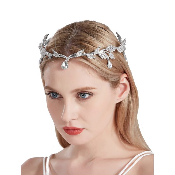 SH Rhinestone Crown for women, Wedding Tiaras and Crowns Silver Tiara Headband Crystal Costume Party Hair Accessories Birthday Pageants Prom Fairy Headpieces