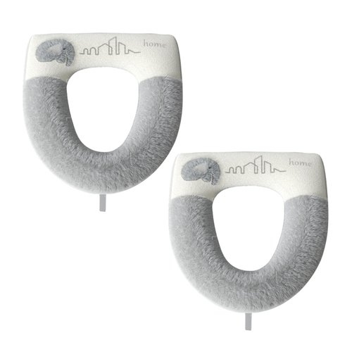 WIOEERS 2 Pieces Plush Thickened Toilet Seat Cushion, Washable, Reusable, Soft, Skin Friendly, Warm and Comfortable Universal Toilet Seat Cushion.