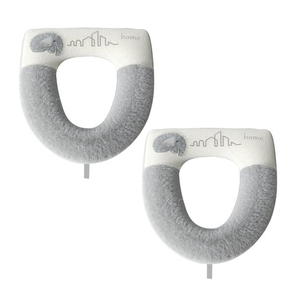 WIOEERS 2 Pieces Plush Thickened Toilet Seat Cushion, Washable, Reusable, Soft, Skin Friendly, Warm and Comfortable Universal Toilet Seat Cushion.