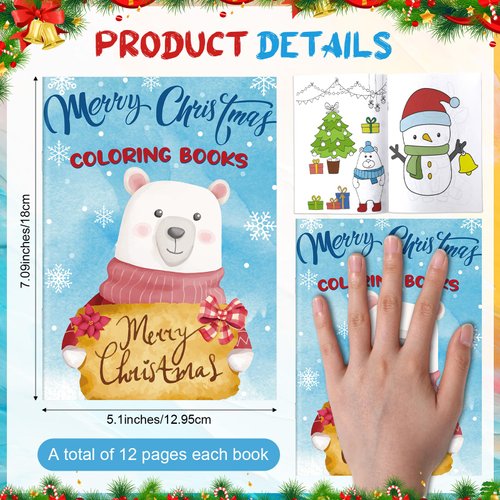 Faccito 48 Pcs Christmas Coloring Books Bulk Mini Xmas Coloring Book Party Favor Packs Classroom Gifts Snowman Gingerbread Activity Book for Holiday Winter Goody Bag Stuffers Supplies(Watercolor)