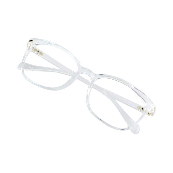 VisionGlobal Blue Light Blocking Glasses for Women, Anti Eyestrain, Computer Reading, TV Glasses, Stylish Square Frame, Anti Glare (Clear, No Magnification)