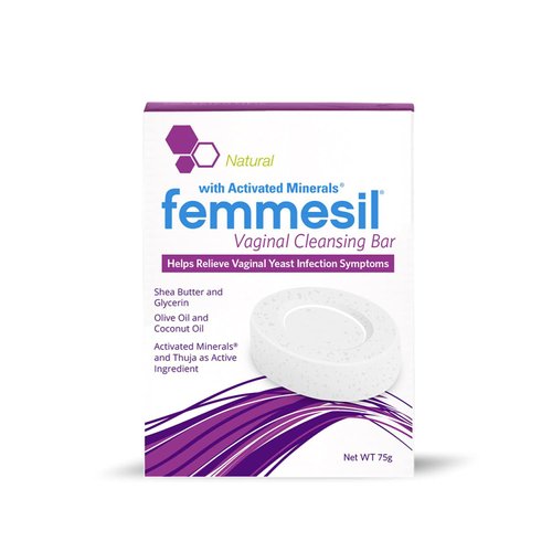 Femmesil Vaginal Soap for Relief from Yeast Infections for Women, Vaginal Itch & Irritation, Dermatologist Tested & Hypoallergenic Approved. All-Natural Vaginal Feminine Care Soap Bar (75gm)