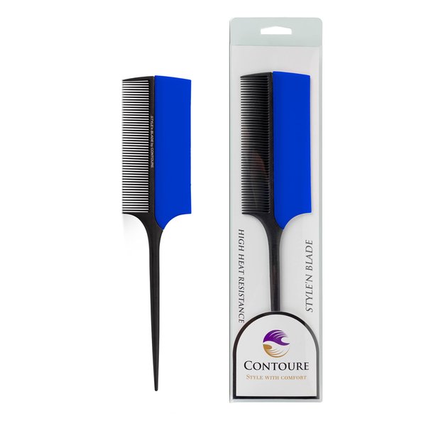 STYLE’nBLADE Professional Hair Styling Comb with Silicone Heat Shield Guard Protection/High Heat Resistance/Reduce Scalp Head Finger Burns from Curling Irons and Hot Hair Appliances