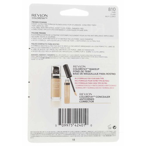 Revlon ColorStay Pressed Powder, Fair [810] 0.3 oz (Pack of 3)
