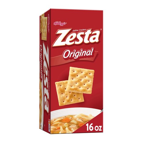 Zesta Saltine Crackers, Soup Crackers, Lunch Snacks, Original, 16oz Box (1 Box)