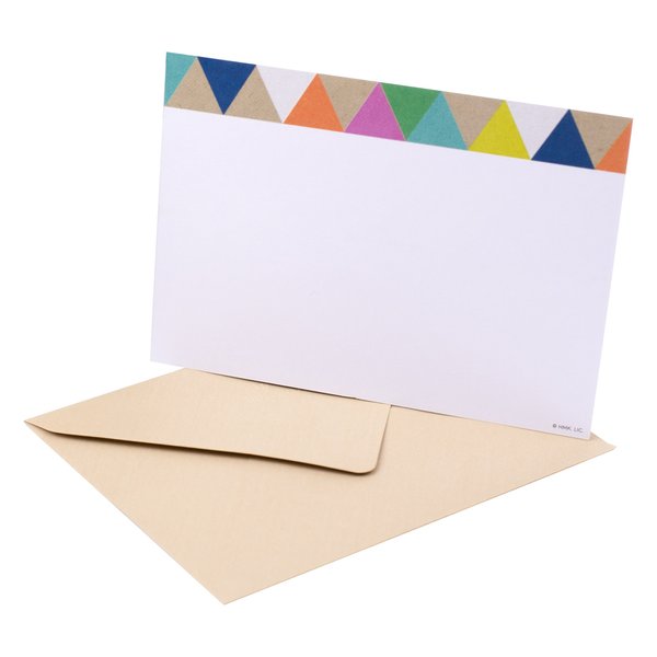 Hallmark Single-Panel Notecards (Triangle Trim, 50 Cards and Envelopes)
