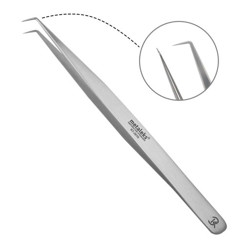Professional Tweezers for Eyelash Extension Hand Crafted Japanese Stainless Steel Matt Finish (14cm 90° Angular Tip)