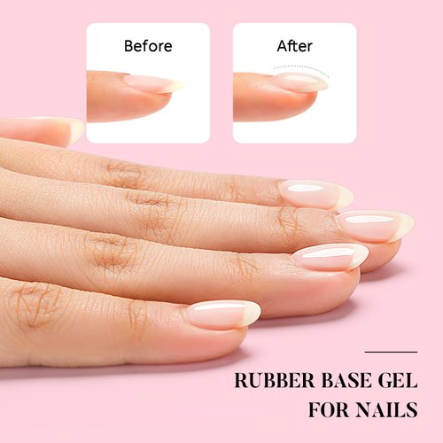Nicedeco Clear Rubber Base Gel Polish for Nails U V Color Base Gel Nail Polish 15ML