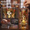 CCCDF Book Nook Kit, DIY Miniature Dollhouse Library House Kit for Adult and Teens, 3D Wooden Puzzle Bookends Bookshelf Insert Decor Model Build with Sensor Led Light (Beyond Library)