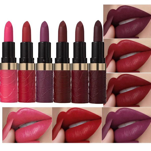 ORANOT 6 Pcs Dark Red Pink Purple Matte Lipstick Sets,Wine Lipstick for Women Longlasting,labiales magicos 24 horas originales,Lipstick Set Long Lasting 24 hrs Waterproof Lipstick Pack,labiales mate