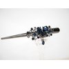Dark silver butterfly blue crystal flower alligator hair claw clip clamp