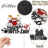 Drum Happy Birthday Cake Topper for Drum Themed Birthday Party Decoration Drum Music Party Cake Topper For Drummer Birthday Party Baby Shower Supplies