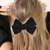 3 Pcs Bow Hair Clips Bowknot Barrettes Black Women Headpiece Hairclip Hair Pins Halloween Christmas Bohemian Hawaiian Wedding Party Decoration Cosplay Costume Headband Cute Handmade Hair Accessories