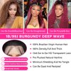 Juvid 99j Burgundy Curly Lace Front Wigs Human Hair 13x6 OmbreBlack and Burgundy Lace Frontal Wig Pre Plucked Glueless 180% Density Dark Root 1B Burgundy Curly HD Lace Wig for Women 26 Inch
