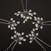 BERYUAN Dainty Pearls Flower Hair Pins Silver Gold Pearls Beads Wedding Headpiece Handmade Bridal Pearls Flower Hair Clips Pins Wedding Hair Accessories for Women(5PCS) (silver)